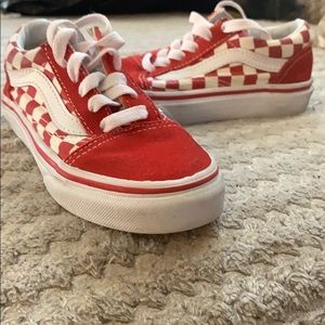 Red and white checkerboard vans
